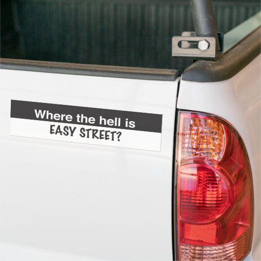 Waar is Easy Street? Bumpersticker (Op Truck)