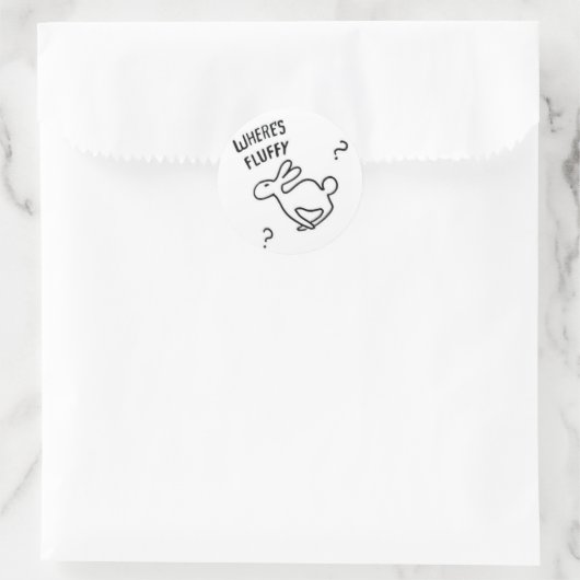Waar is Fluffy? Ronde Sticker (Tas)