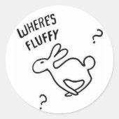 Waar is Fluffy? Ronde Sticker (Voorkant)