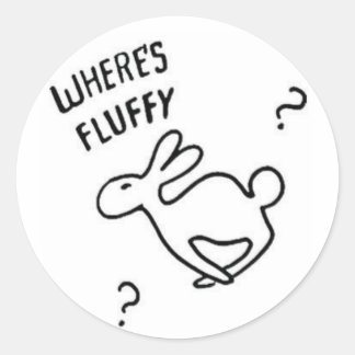 Waar is Fluffy? Ronde Sticker