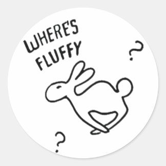 Waar is Fluffy? Ronde Sticker