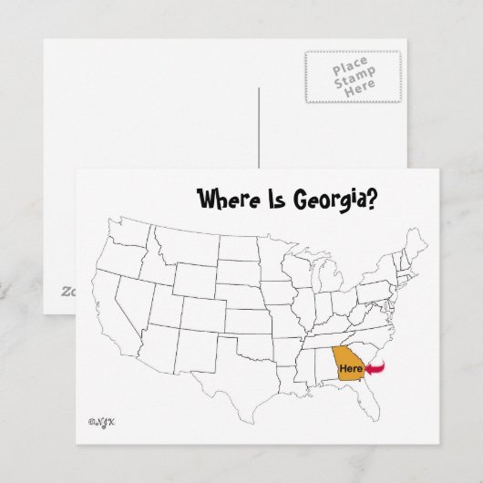 Waar is Georgië? Briefkaart (Voorkant / Achterkant)