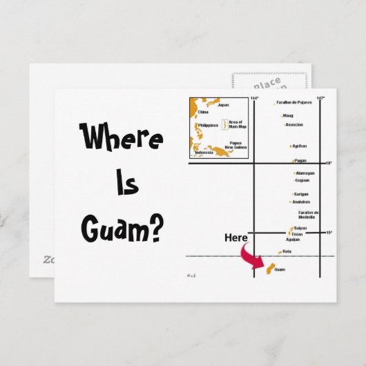 Waar is Guam? Briefkaart (Voorkant / Achterkant)