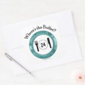 Waar is het Buffet? Vierkante Sticker (Envelop)