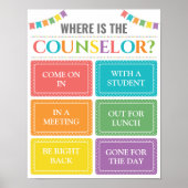 Waar is het deurbord van de Kantoor van de raadgev Poster (Voorkant)