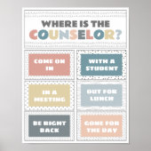 Waar is het deurbord van de Kantoor van de raadgev Poster (Voorkant)