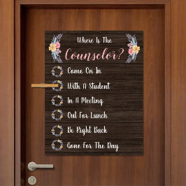 Waar is het deurbord van de Kantoor van de raadgev Poster