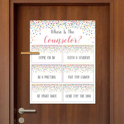 Waar is het deurbord van de Kantoor van de raadgev Poster