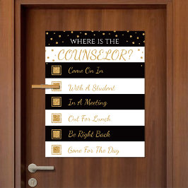 Waar is het deurbord van de Kantoor van de raadgev Poster