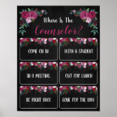 Waar is het deurbord van de Kantoor van de raadgev Poster (Voorkant)