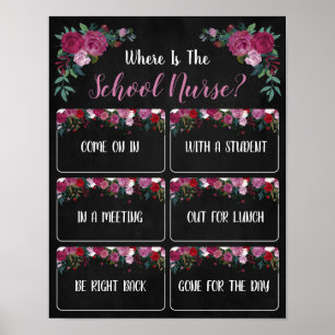 Waar is het deurbord voor de verpleegster van de s poster