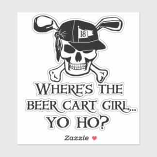 Waar is het Golf Beer Cart Girl? Sticker