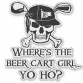 Waar is het Golf Beer Cart Girl? Sticker (Voorkant)