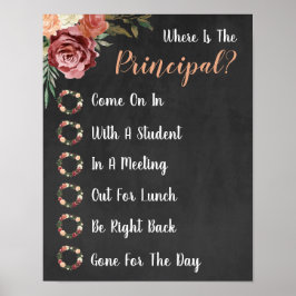 Waar is het hoofddeurbord van de Kantoor Poster