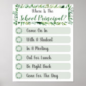 Waar is het hoofddeurbord van de Kantoor Poster (Voorkant)