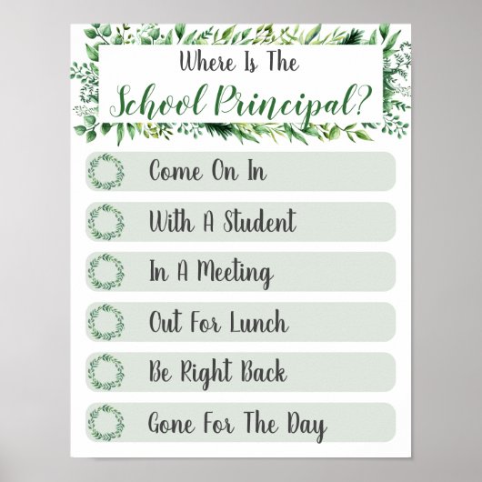 Waar is het hoofddeurbord van de Kantoor Poster (Voorkant)