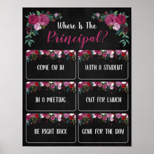 Waar is het hoofddeurbord van de Kantoor Poster