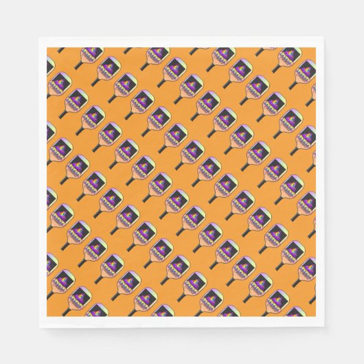 Waar is het Pickleball Sinaasappel Servet (Voorkant)