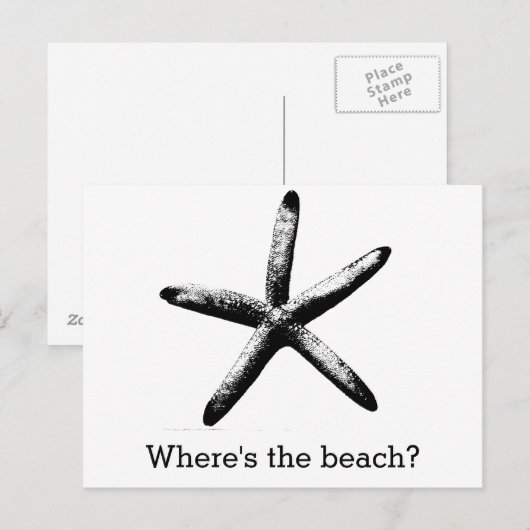 Waar is het strand? briefkaart (Voorkant / Achterkant)