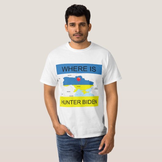 Waar is Hunter Biden? T-shirt (Voorkant volledig)