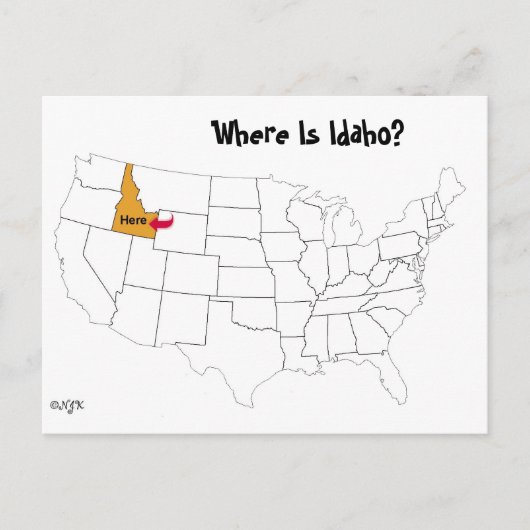 Waar is Idaho? Briefkaart (Voorkant)