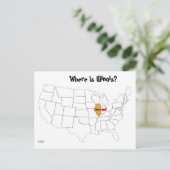 Waar is Illinois? Briefkaart (Staand voorkant)