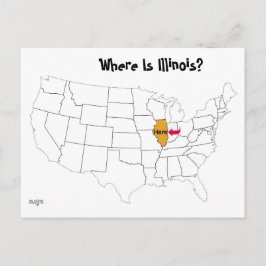 Waar is Illinois? Briefkaart