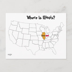 Waar is Illinois? Briefkaart
