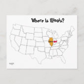 Waar is Illinois? Briefkaart (Voorkant)