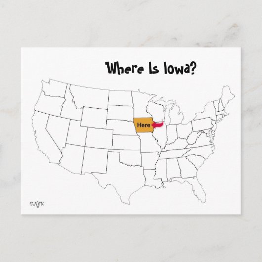 Waar is Iowa? Briefkaart (Voorkant)