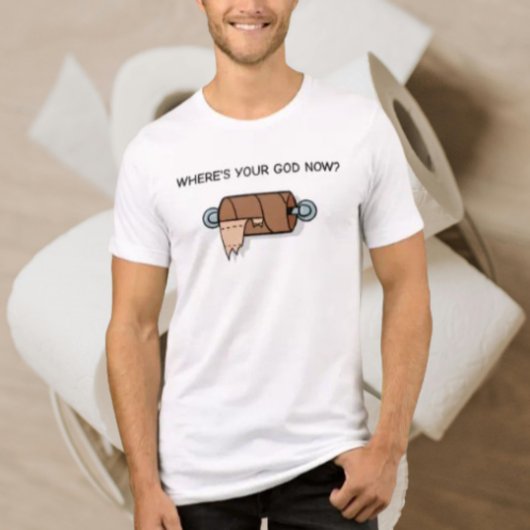 Waar is je God nu? – Grappig Toiletpapier Graphic Tri-Blend Shirt