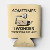Waar is je God nu? | Grappige wc papier rol Blikjeskoeler (Achterkant)