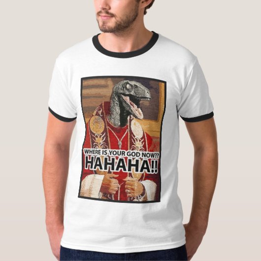 Waar is je god nu? (Raptor) T-shirt (Voorkant)