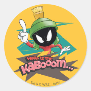 "Waar is Kabooom" MARVIN DE MARTIAN™ Punten Ronde Sticker