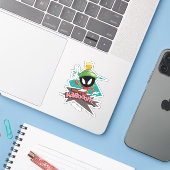 "Waar is Kabooom" MARVIN DE MARTIAN™ Punten Sticker (Laptop met iPhone)