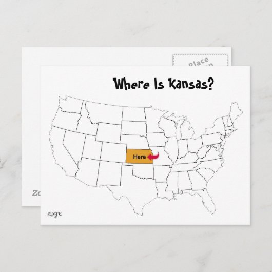 Waar is Kansas? Briefkaart (Voorkant / Achterkant)