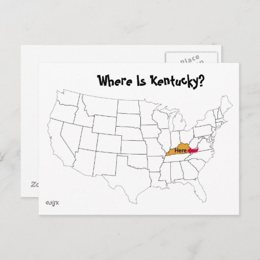Waar is Kentucky? Briefkaart (Voorkant / Achterkant)