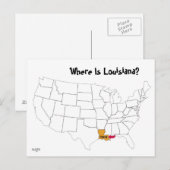 Waar is Louisiana? Briefkaart (Voorkant / Achterkant)
