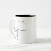 Waar is mam? grappige ouder tweekleurige koffiemok (Voorkant links)