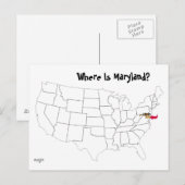 Waar is Maryland? Briefkaart (Voorkant / Achterkant)