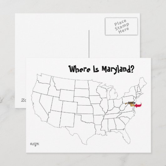 Waar is Maryland? Briefkaart (Voorkant / Achterkant)