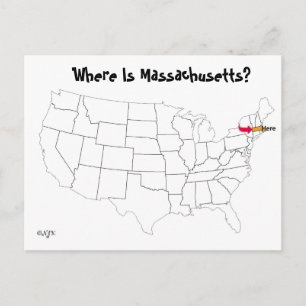 Waar is Massachusetts? Briefkaart