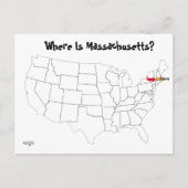 Waar is Massachusetts? Briefkaart (Voorkant)