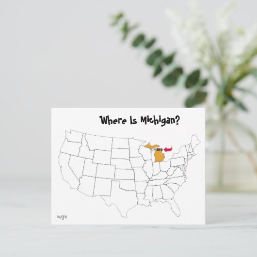 Waar is Michigan? Briefkaart (Staand voorkant)