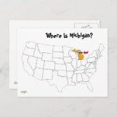 Waar is Michigan? Briefkaart (Voorkant / Achterkant)