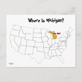 Waar is Michigan? Briefkaart