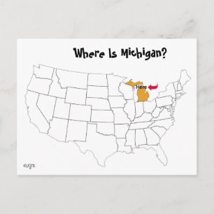 Waar is Michigan? Briefkaart