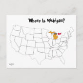 Waar is Michigan? Briefkaart (Voorkant)