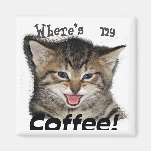 Waar is mijn Coffee Cat? Magneet (Voorkant)