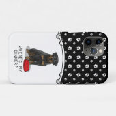 Waar is mijn diner? Rottweiler met Red Dog Dish Case-Mate iPhone Case (Achterkant (horizontaal))